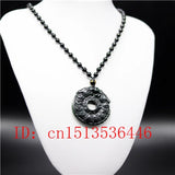 Chinese Green Jade Dragon Pendant Necklace Lucky Amulet for Man