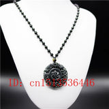 Chinese Green Jade Windmill Pendant Necklace for Men