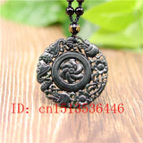 Chinese Green Jade Windmill Pendant Necklace for Men