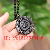 Chinese Green Jade Windmill Pendant Necklace for Men