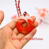 Chinese Rune Jade Pendant Charm Amulet Necklace