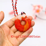 Chinese Rune Jade Pendant Charm Amulet Necklace