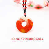 Chinese Rune Jade Pendant Charm Amulet Necklace