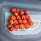 Carved Coral Flower Natural Stone Loose Beads 7*12-8*10MM