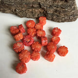 Carved Coral Flower Natural Stone Loose Beads 7*12-8*10MM