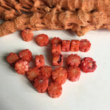 Carved Coral Flower Natural Stone Loose Beads 7*12-8*10MM