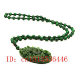 Dragon Jade Pendant Green Beads Necklace Charm Jadeite Jewellery for Men