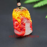 Carved Dragon Natural Jade Pendant Necklace Bead Chinese Charm Jewelry Amulet