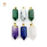 Gemstone Perfume Bottle Pendant Natural Turquoise Tiger Eye Unakite Sodalite