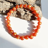Buddhism Red Agate Gemstone Bracelet Natural Stone Bead Jewelry