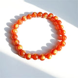 Buddhism Red Agate Gemstone Bracelet Natural Stone Bead Jewelry