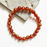 Buddhism Red Agate Gemstone Bracelet Natural Stone Bead Jewelry