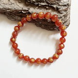 Buddhism Red Agate Gemstone Bracelet Natural Stone Bead Jewelry