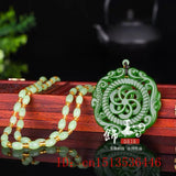 Green Jade Windmill Pendant Necklace Charm Jadeite Lucky Amulet