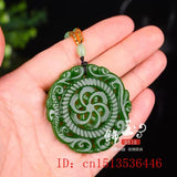 Green Jade Windmill Pendant Necklace Charm Jadeite Lucky Amulet