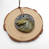 Carved Hematite Horse Head Pendant Bead