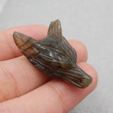 Labradorite Wolf Head Pendant Bead 31x21x10mm