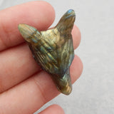 Labradorite Wolf Head Pendant Bead 31x21x10mm