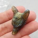 Labradorite Wolf Head Pendant Bead 31x21x10mm