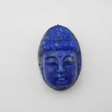 Carved Lapis Buddha Head Pendant Bead 24x15mm