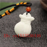 Lucky Bag Jade Pendant Chinese Necklace Charm Amulet