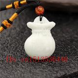 Lucky Bag Jade Pendant Chinese Necklace Charm Amulet