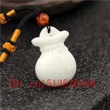 Lucky Bag Jade Pendant Chinese Necklace Charm Amulet