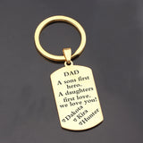 Personalized Dad Dog Tag Keychain Father's Day Gift