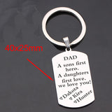 Personalized Dad Dog Tag Keychain Father's Day Gift