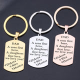 Personalized Dad Dog Tag Keychain Father's Day Gift