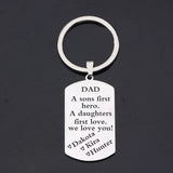 Personalized Dad Dog Tag Keychain Father's Day Gift
