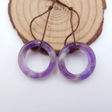 Natural Amethyst Gemstone Earrings, Semiprecious Jewelry, 23x6mm