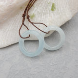 Natural Aquamarine Gemstone Earrings, Semiprecious Jewelry, 23x6mm