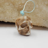 Natural Stone Tibetan Two Eye Dzi Bead Agate Skull Earrings
