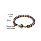 Ox Bone Bracelet Wood Spacer Tibetan Eye Bead Unisex Jewelry