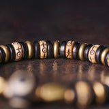 Ox Bone Bracelet Wood Spacer Tibetan Eye Bead Unisex Jewelry