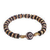 Ox Bone Bracelet Wood Spacer Tibetan Eye Bead Unisex Jewelry