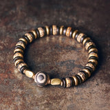 Ox Bone Bracelet Wood Spacer Tibetan Eye Bead Unisex Jewelry