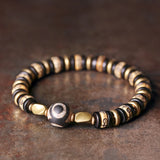 Ox Bone Bracelet Wood Spacer Tibetan Eye Bead Unisex Jewelry