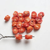 Pink Rose Coral Flower Stone Beads 10*12MM