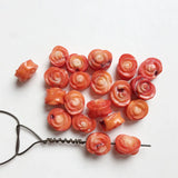 Pink Rose Coral Flower Stone Beads 10*12MM