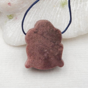 Carved Purple Lace Agate Buddha Head Pendant Bead