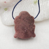 Carved Purple Lace Agate Buddha Head Pendant Bead
