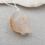 Carved Skull Agate Pendant 25x20x15mm