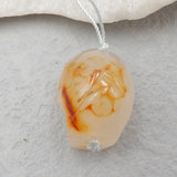 Carved Skull Agate Pendant 25x20x15mm