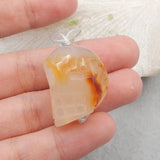 Carved Skull Agate Pendant 25x20x15mm