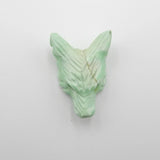 Carved Wolf Green Turquoise Gemstone Pendant