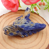 Wolf Head Carved African Sodalite Pendant Bead 42x30x15mm