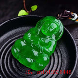 Guanyin Jade Pendant Natural Chinese Green Jadeite Necklace