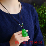 Guanyin Jade Pendant Natural Chinese Green Jadeite Necklace